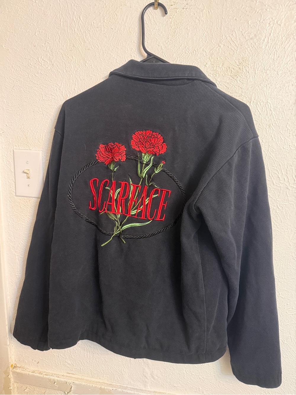 Vintage Scarface Embroidered Black Men's Jacket - Picture 5 of 7